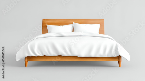 bed, vintage engraved illustration isolated on transparent background photo