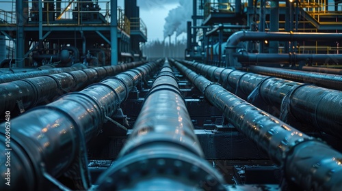 Industrial Pipeline Infrastructure at Dusk