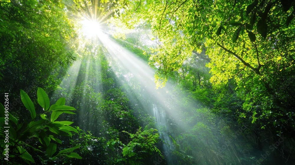 Obraz premium Enchanting Fantasy Landscape with Flowing Waterfalls