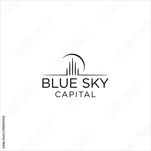 blue sky capital logo, financial management service logo design template