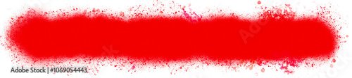 Red spray paint line with splatter isolated on white or transparent background 