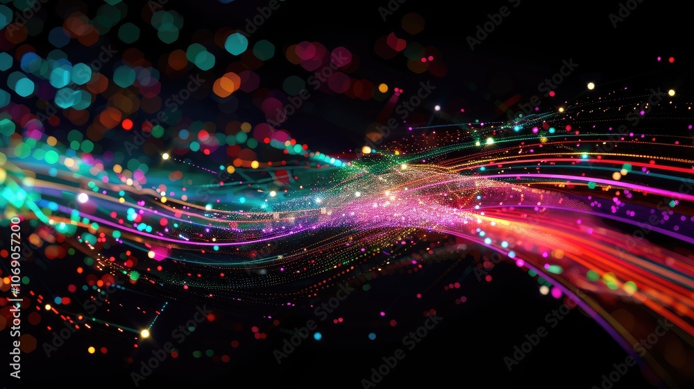 Obraz premium Vibrant Abstract Light Trails in Motion