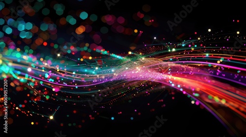 Vibrant Abstract Light Trails in Motion