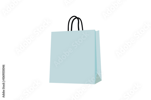 Blank paper bag for gift and purchase, vector illustration.