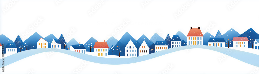 A winter scene featuring colorful houses nestled among snow-covered mountains, creating a serene and cozy atmosphere. A winter scene featuring colorful houses nestled among snow-covered mountains, creating a serene and cozy atmosphere.