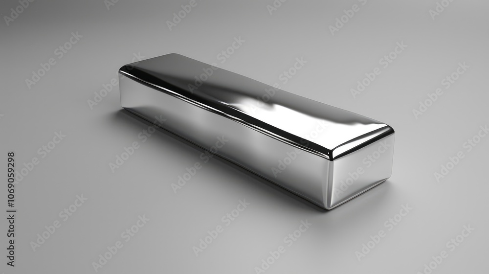 Shiny Silver Bar on Grey Background Shiny Silver Bar on Grey Background