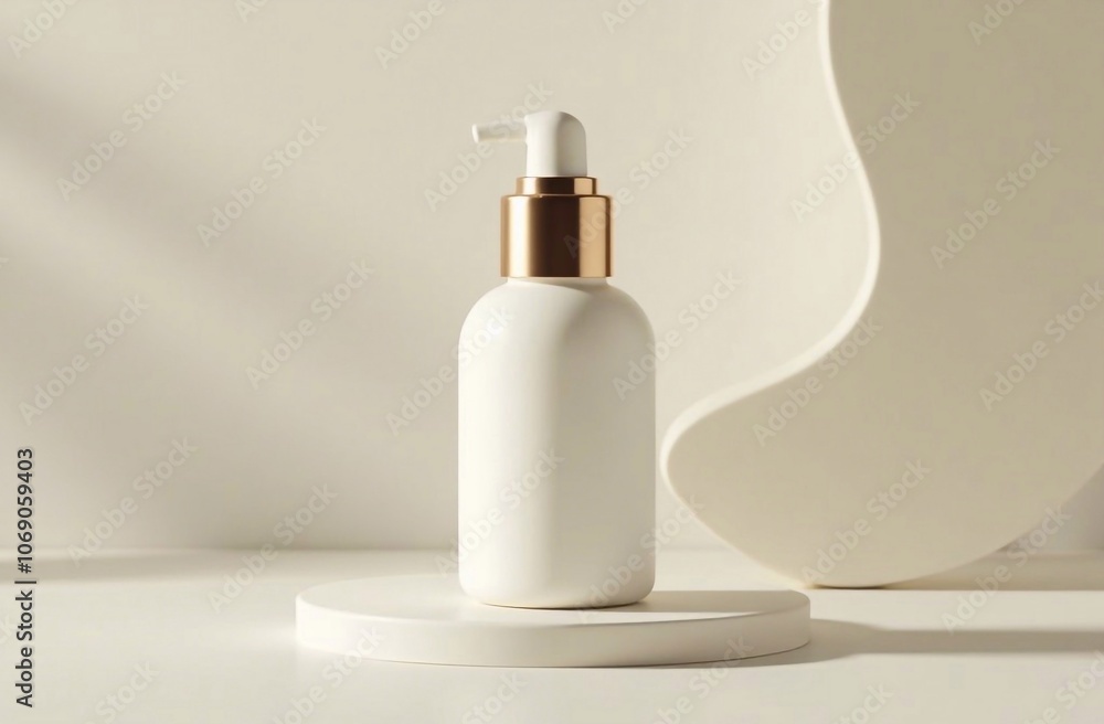 Mockup of a light non-transparent cosmetic bottle, cosmetic bottle Mockup of a light non-transparent cosmetic bottle, cosmetic bottle