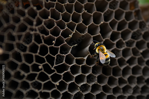 Bee on a Honeycomb Structure