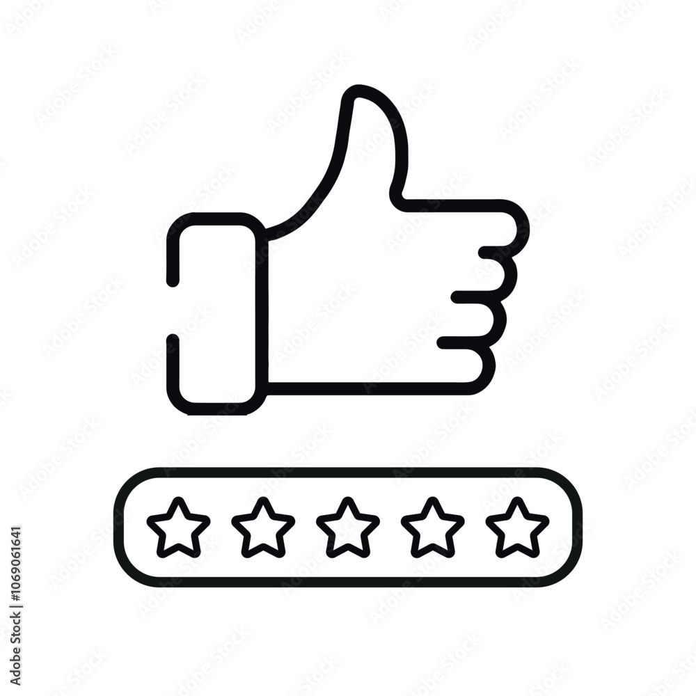 thumb up 5 star customer review rating illustration thumb up 5 star customer review rating illustration
