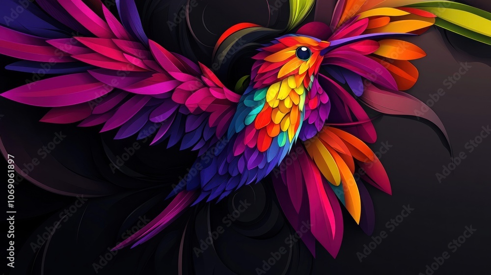 Obraz premium Colorful Hummingbird in Flight