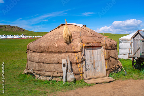 Fotografie Authentic Mongol Nomad Show, demonstration of a traditional living way of real M