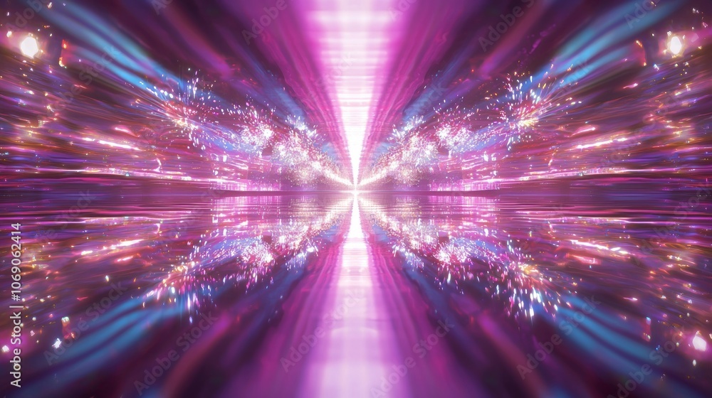 Fototapeta premium Spectacular New Year Fireworks Display Over Serene Lake - Ultra-Detailed Digital Illustration