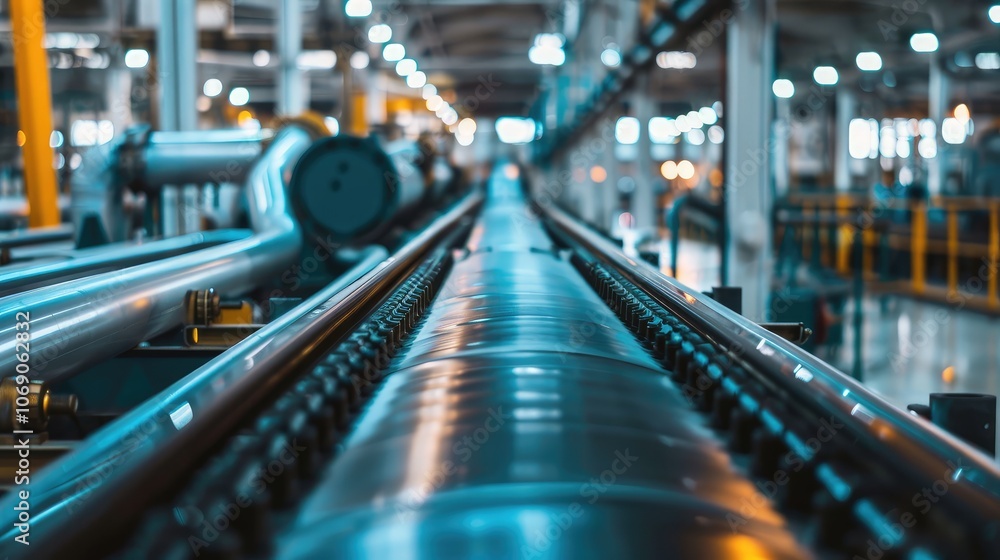 Modern Industrial Conveyor Belt System Modern Industrial Conveyor Belt System