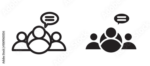 Expert opinion vector icon set black filled and outlined style.