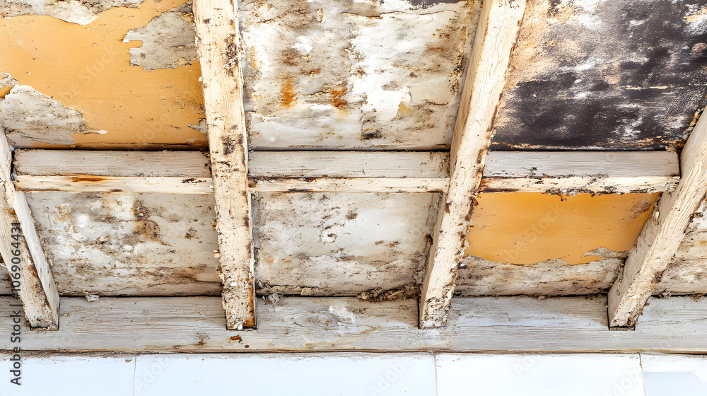 Close-Up of a Moldy Ceiling in an Old Apartment, Showing Water Stains and Mildew Growth, Highlighting Issues of Poor Maintenance, Health Risks, and the Need for Housing Renovation and Mold Prevention
Close-Up of a Moldy Ceiling in an Old Apartment, Showing Water Stains and Mildew Growth, Highlighting Issues of Poor Maintenance, Health Risks, and the Need for Housing Renovation and Mold Prevention