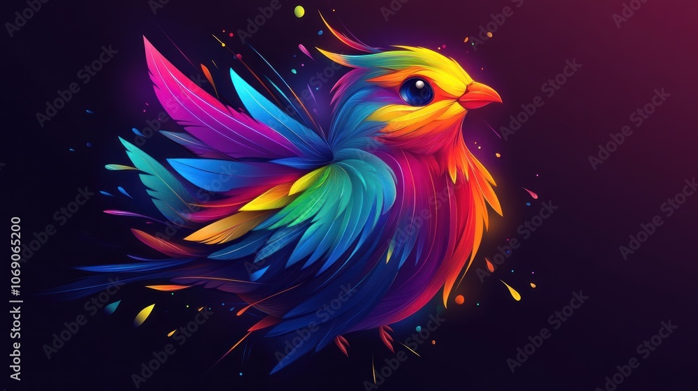 Obraz premium Colorful Bird Illustration