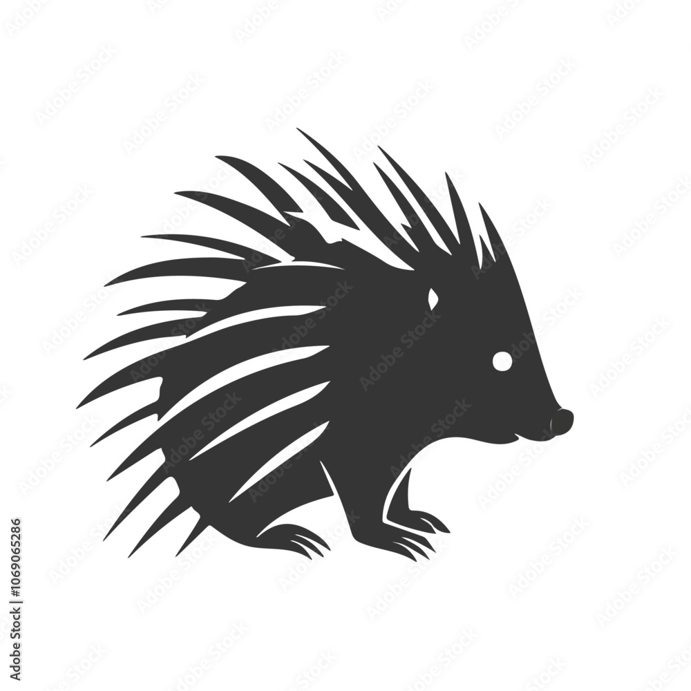 2D flat vector illustration porcupine icon isolated on a white background.
2D flat vector illustration porcupine icon isolated on a white background.