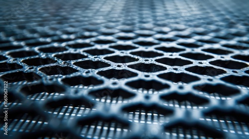 Abstract Close-Up of Industrial Metal Grid photo