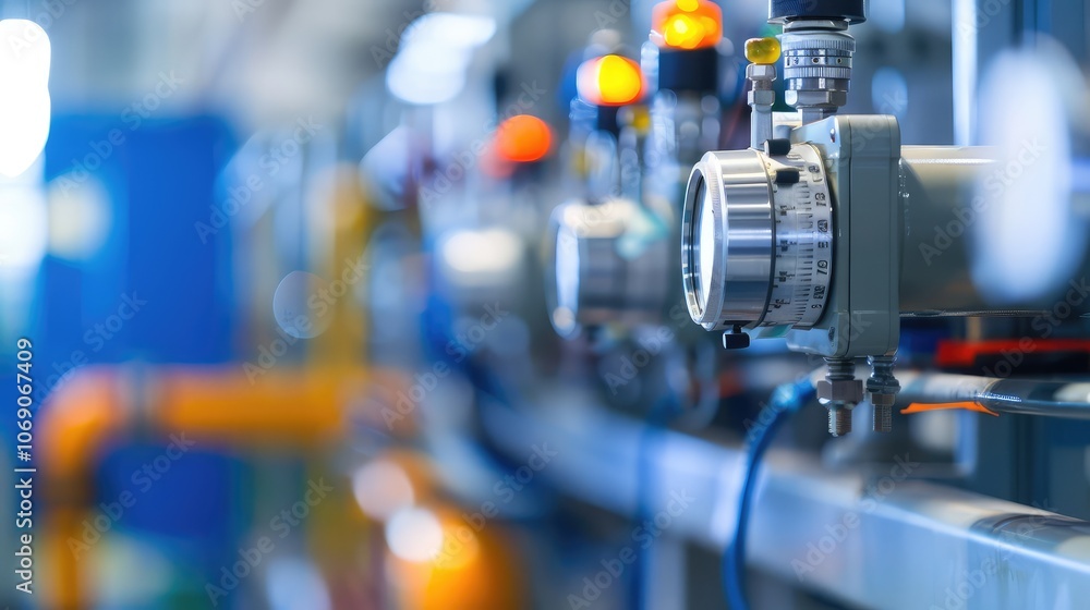 Industrial Pipeline with Measuring Instruments Industrial Pipeline with Measuring Instruments