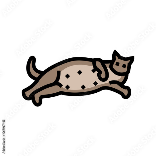 pregnant cat breeding color icon vector. pregnant cat breeding sign. isolated symbol illustration