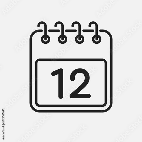 Vector icon page calendar - day 12