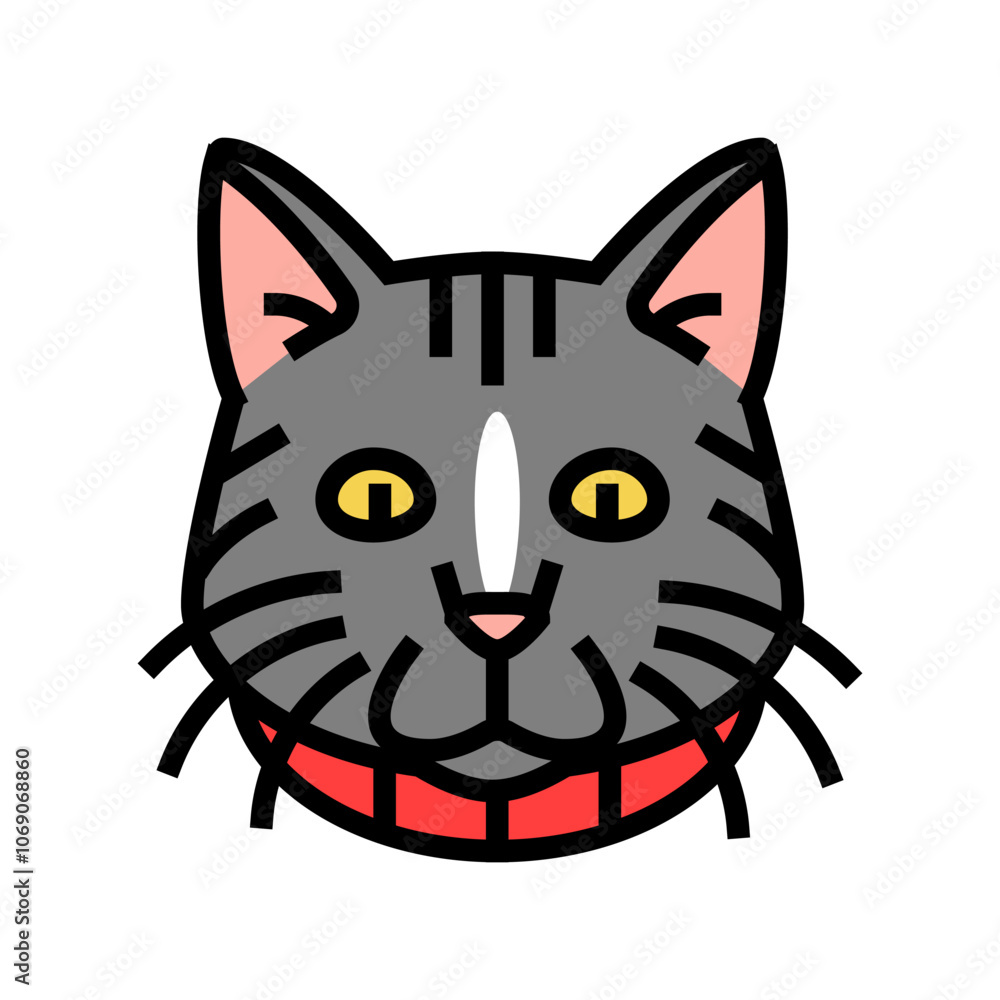 Fototapeta premium collar cat breeding color icon vector. collar cat breeding sign. isolated symbol illustration
