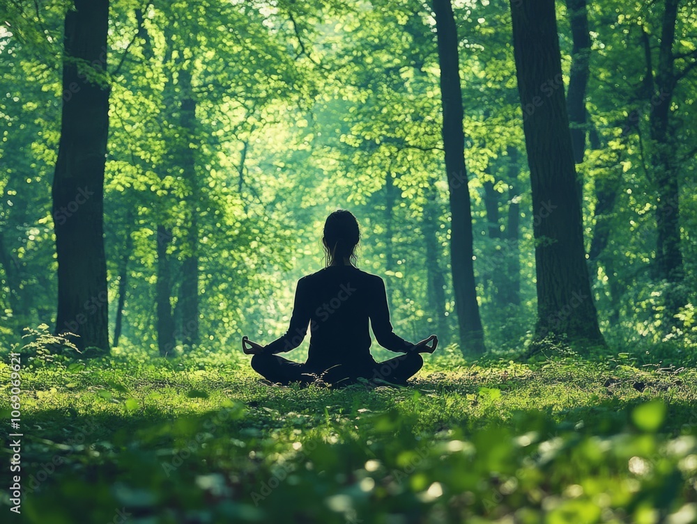 Calm Meditation in a Serene Forest Environment Calm Meditation in a Serene Forest Environment
