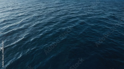 Calm Ocean Water Surface with Gentle Waves in Natural Light 