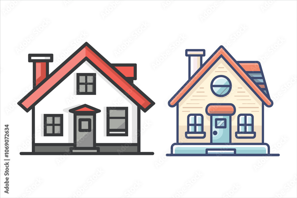 Home Icon Vector on a White Background, House Icon Bundle Set Home Icon Vector on a White Background, House Icon Bundle Set
