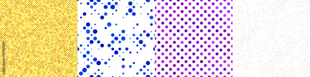 Seamless geometric dot pattern background set Seamless geometric dot pattern background set