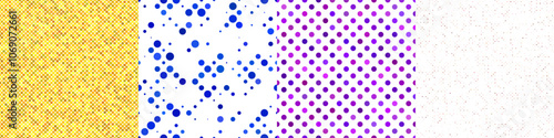 Seamless geometric dot pattern background set
