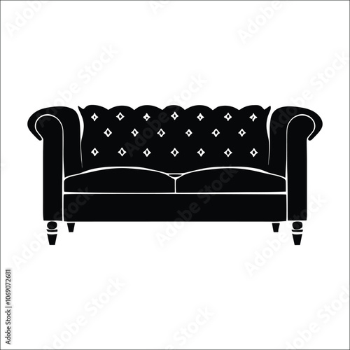 Sofa Icon Silhouette Bundle Set, Sofa Furniture Silhouette Bundle set on a White Background