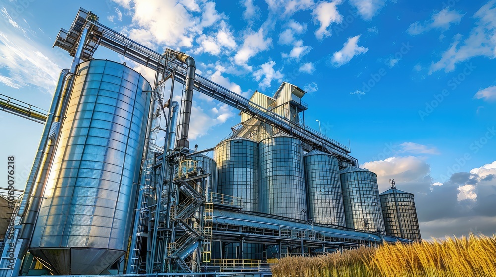 Modern Industrial Facility with Silo Tanks Modern Industrial Facility with Silo Tanks
