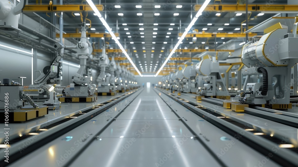 Futuristic Robotic Manufacturing Assembly Line Futuristic Robotic Manufacturing Assembly Line