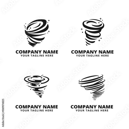 set of logo tornado vector icon	
