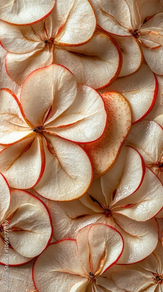 Artistic Arrangement of Sliced Apples and Pears Artistic Arrangement of Sliced Apples and Pears