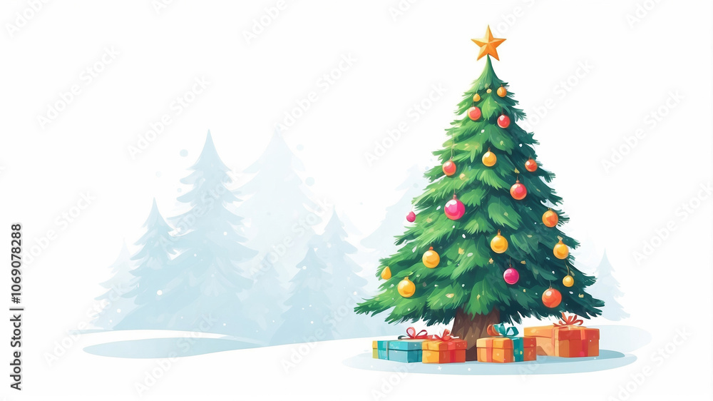 A Festive Christmas Tree A Festive Christmas Tree