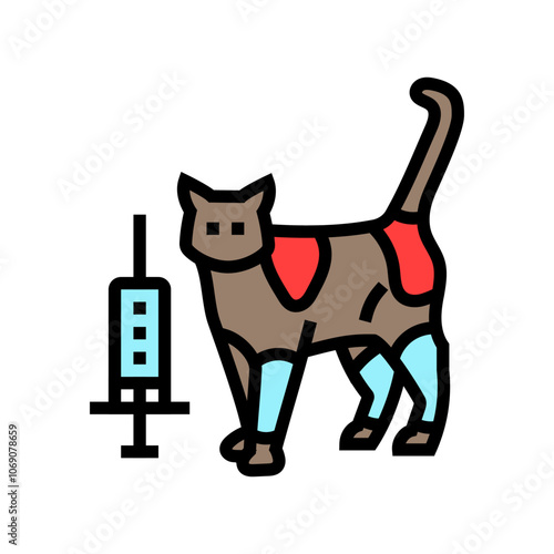 vaccination cat breeding color icon vector. vaccination cat breeding sign. isolated symbol illustration