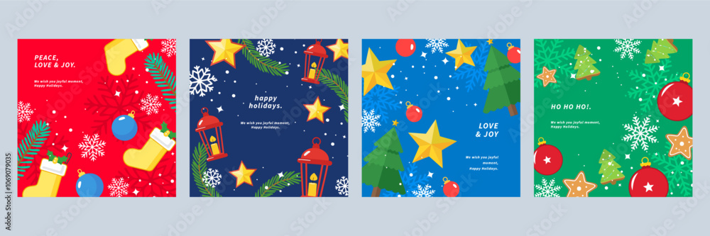 Festive Christmas Cards Featuring Modern Art Design Festive Christmas Cards Featuring Modern Art Design