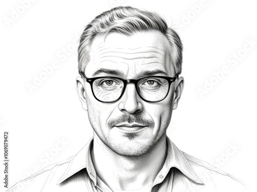 A thoughtful man with glasses posing for a portrait in a casual setting, showcasing his stylish appearance and confident demeanor