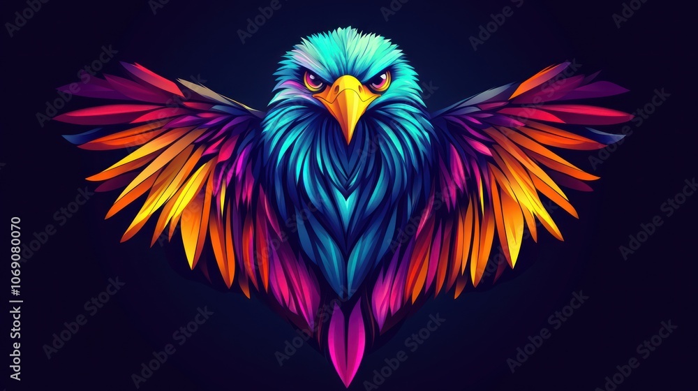 Colorful Eagle With Spread Wings