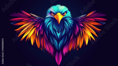 Colorful Eagle With Spread Wings