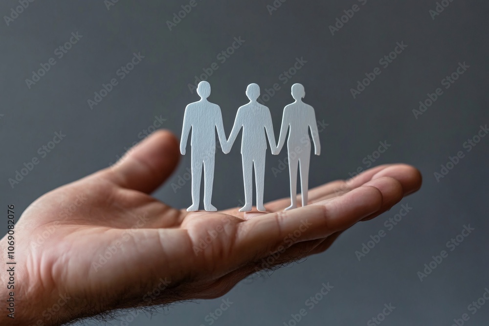 Paper Figures Holding Hands: A Symbol of Unity and Support Paper Figures Holding Hands: A Symbol of Unity and Support