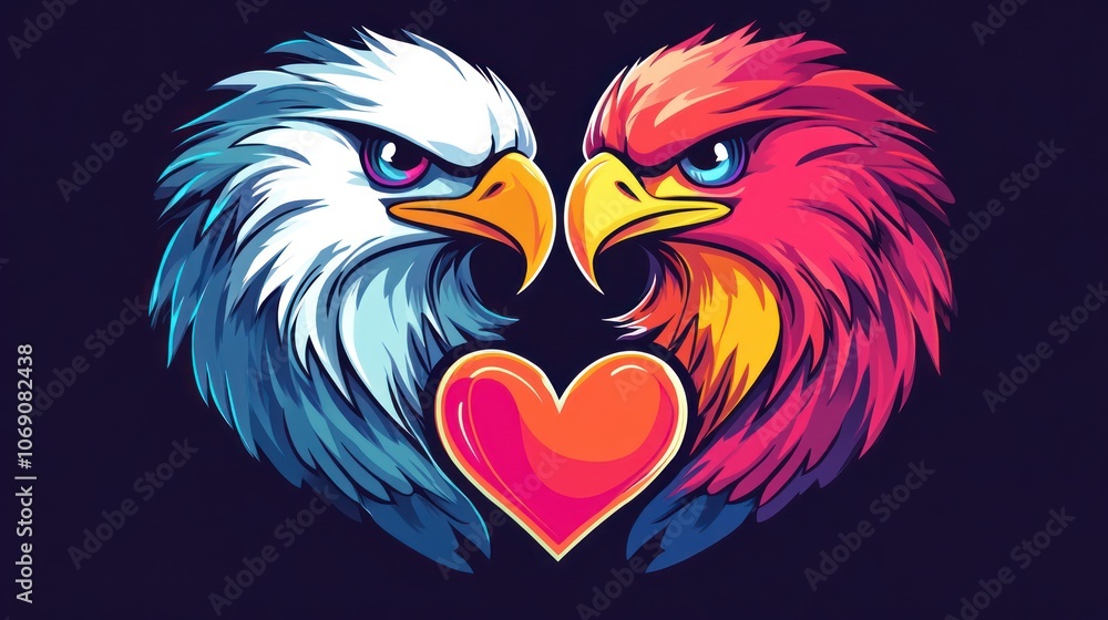 Obraz premium Two Eagles in Love