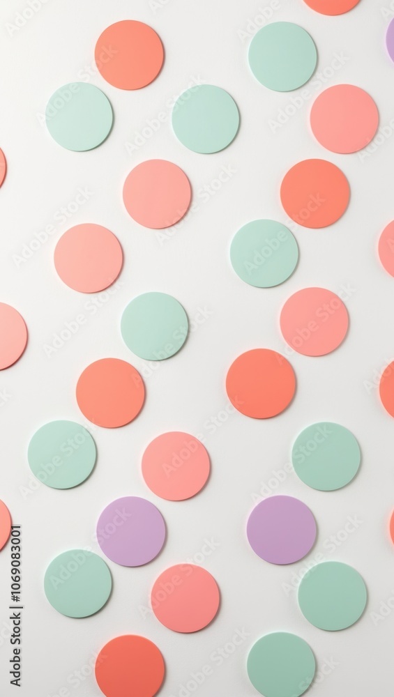 Colorful circles in pastel hues create an uplifting, playful pattern against a light background, evoking a sense of whimsy and creativity. Colorful circles in pastel hues create an uplifting, playful pattern against a light background, evoking a sense of whimsy and creativity.