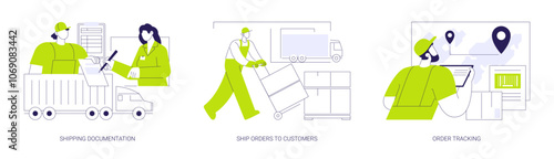 Package formation abstract concept vector illustrations.