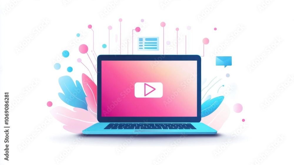 Modern Laptop with Connected Devices and Smooth Internet Modern Laptop with Connected Devices and Smooth Internet