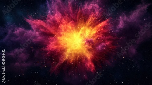 Wallpaper Mural Vibrant Cosmic Explosion of Colors in Space Torontodigital.ca