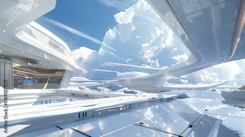 Futuristic Airport Terminal in the Sky photo