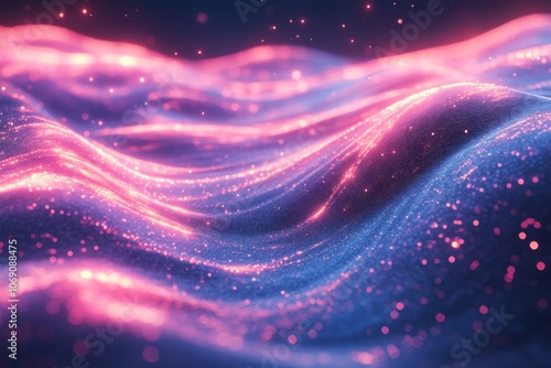 Abstract Pink And Blue Glitter Background With Bokeh Lights